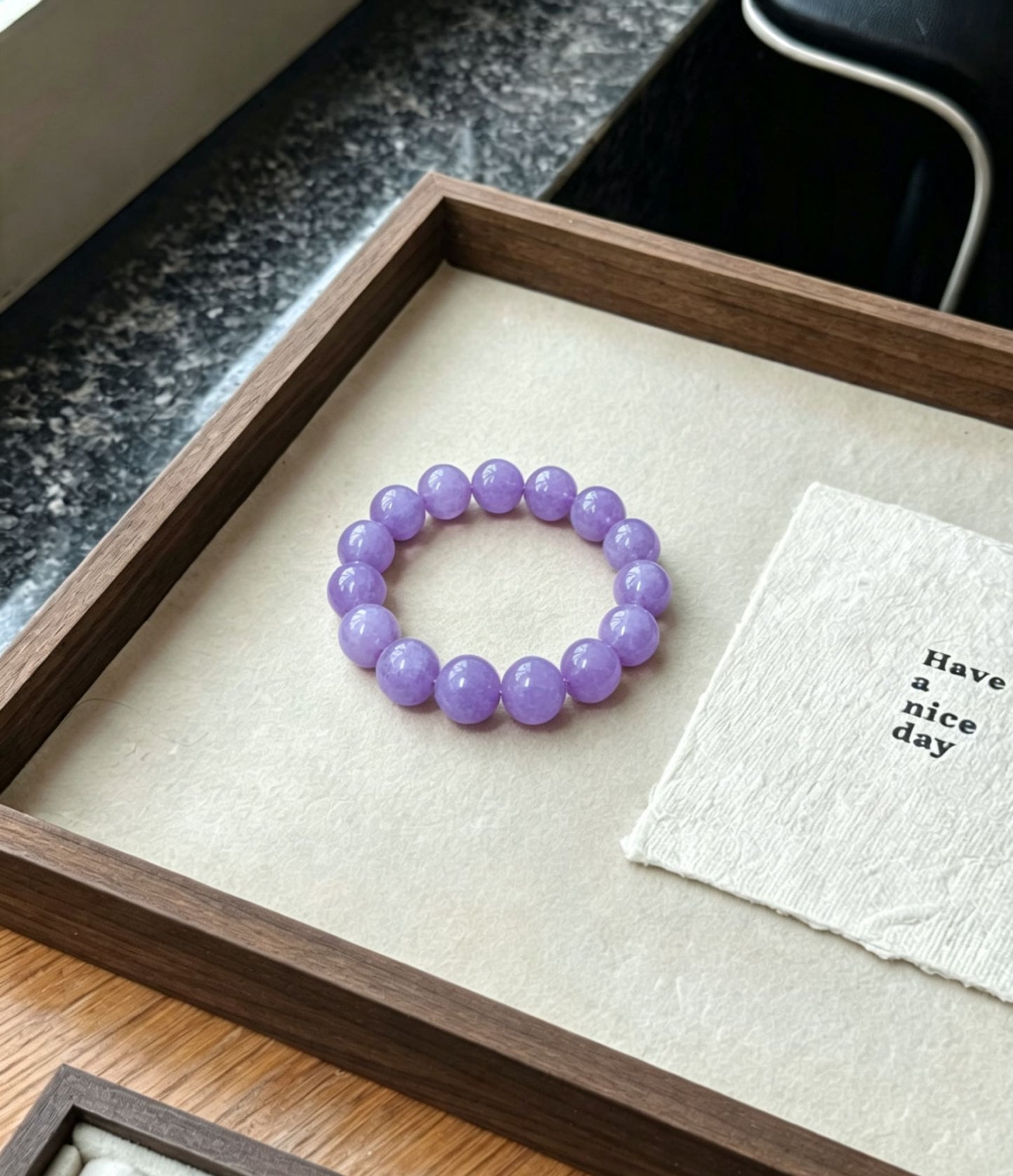 【花見系列】- 薰衣草紫水晶手鏈